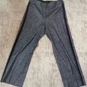 Kobi Halperin Gray Cropped Pants with Black Stripe